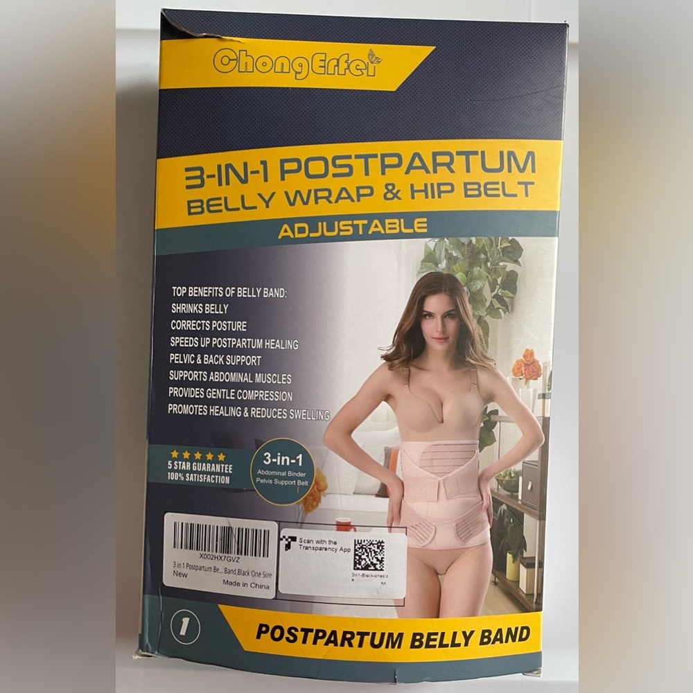 ChongErfei 3-in-1 Postpartum Belly Wrap Hip Belt Open Box Unused